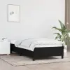 vidaXL Fekete szövet ágykeret 100x200 cm