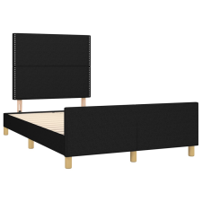 vidaXL fekete szövet ágykeret fejtámlával 120 x 190 cm (3270508) ágy és ágykellék