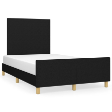 vidaXL fekete szövet ágykeret fejtámlával 120 x 200 cm (3124881) ágy és ágykellék
