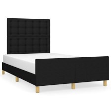 vidaXL fekete szövet ágykeret fejtámlával 120 x 200 cm (3125367) ágy és ágykellék