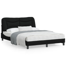 vidaXL fekete szövet ágykeret fejtámlával 140 x 190 cm ágy és ágykellék