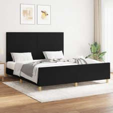 vidaXL Fekete szövet ágykeret fejtámlával 180 x 200 cm ágy és ágykellék