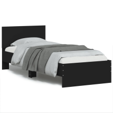 vidaXL fekete szövet ágykeret fiókokkal 75x190 cm ágy és ágykellék