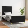 vidaXL fekete szövet ágykeret matrac nélkül 100x200 cm