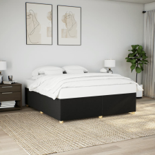 vidaXL fekete szövet ágykeret matrac nélkül 200 x 200 cm ágy és ágykellék