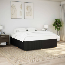 vidaXL fekete szövet ágykeret matrac nélkül 200 x 200 cm ágy és ágykellék