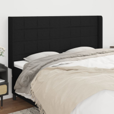 vidaXL fekete szövet fejtámla szárnyakkal 183x16x118/128 cm ágy és ágykellék