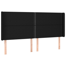 vidaXL fekete szövet fejtámla szárnyakkal 203x16x118/128 cm (3119464) ágy és ágykellék