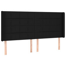 vidaXL fekete szövet fejtámla szárnyakkal 203x16x118/128 cm (3119604) ágy és ágykellék