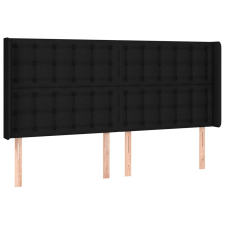 vidaXL fekete szövet fejtámla szárnyakkal 203x16x118/128 cm (3120038) ágy és ágykellék