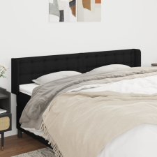 vidaXL fekete szövet fejtámla szárnyakkal 203x16x78/88 cm ágy és ágykellék