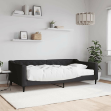 vidaXL fekete szövet kanapéágy matraccal 100 x 200 cm bútor