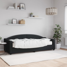 vidaXL fekete szövet kanapéágy matraccal 80 x 200 cm ágy és ágykellék