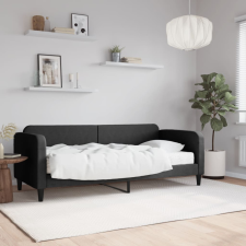 vidaXL Fekete szövet kanapéágy matraccal 80 x 200 cm ágy és ágykellék
