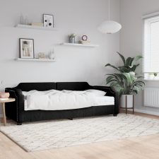 vidaXL fekete szövet kanapéágy matraccal 80 x 200 cm ágy és ágykellék