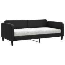 vidaXL fekete szövet kanapéágy matraccal 90 x 190 cm (3196810) ágy és ágykellék