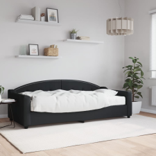 vidaXL Fekete szövet kanapéágy matraccal 90 x 200 cm ágy és ágykellék