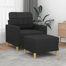 vidaXL fekete szövet kanapéfotel lábtartóval 60 cm bútor
