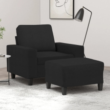 vidaXL fekete szövet kanapéfotel lábtartóval 60 cm bútor