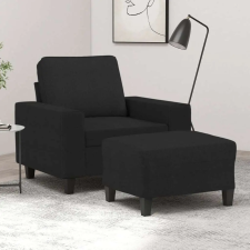 vidaXL fekete szövet kanapéfotel lábtartóval 60 cm bútor