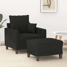vidaXL fekete szövet kanapéfotel lábtartóval 60 cm bútor