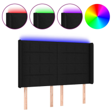 vidaXL fekete szövet LED-es fejtámla 144x5x118/128 cm (3122424) ágy és ágykellék