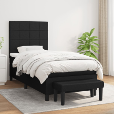 vidaXL fekete szövet rugós ágy matraccal 100 x 200 cm ágy és ágykellék