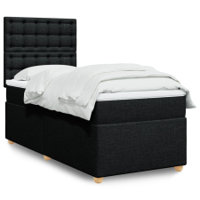 vidaXL fekete szövet rugós ágy matraccal 100 x 200 cm ágy és ágykellék