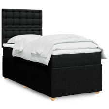 vidaXL fekete szövet rugós ágy matraccal 100 x 200 cm ágy és ágykellék