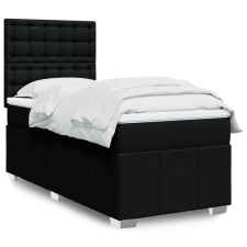 vidaXL fekete szövet rugós ágy matraccal 100 x 200 cm ágy és ágykellék