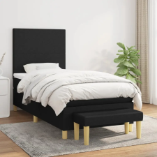 vidaXL fekete szövet rugós ágy matraccal 100 x 200 cm ágy és ágykellék