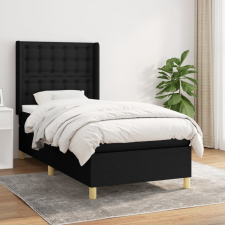 vidaXL fekete szövet rugós ágy matraccal 100 x 200 cm ágy és ágykellék