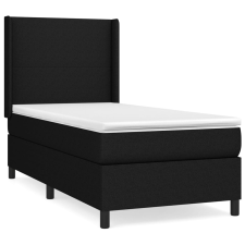 vidaXL fekete szövet rugós ágy matraccal 100 x 200 cm (3131251) ágy és ágykellék