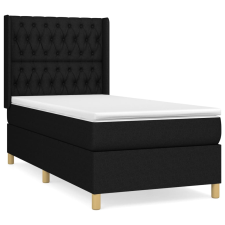 vidaXL fekete szövet rugós ágy matraccal 100 x 200 cm (3132211) ágy és ágykellék