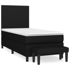 vidaXL fekete szövet rugós ágy matraccal 100 x 200 cm (3136415) ágy és ágykellék