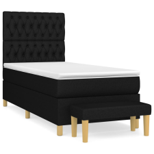 vidaXL fekete szövet rugós ágy matraccal 100 x 200 cm (3137375) ágy és ágykellék