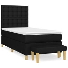 vidaXL fekete szövet rugós ágy matraccal 100 x 200 cm (3137455) ágy és ágykellék