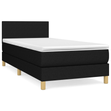vidaXL fekete szövet rugós ágy matraccal 100 x 200 cm (3140435) ágy és ágykellék