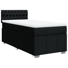 vidaXL fekete szövet rugós ágy matraccal 100 x 200 cm (3286988) ágy és ágykellék