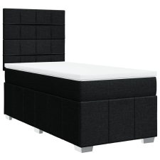 vidaXL fekete szövet rugós ágy matraccal 100 x 200 cm (3291581) ágy és ágykellék