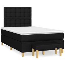 vidaXL fekete szövet rugós ágy matraccal 120 x 190 cm ágy és ágykellék