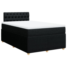vidaXL fekete szövet rugós ágy matraccal 120 x 190 cm (3287404) ágy és ágykellék