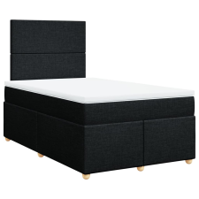 vidaXL fekete szövet rugós ágy matraccal 120 x 190 cm (3291214) ágy és ágykellék