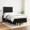 vidaXL fekete szövet rugós ágy matraccal 120 x 200 cm