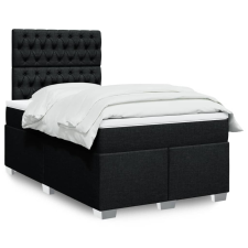 vidaXL fekete szövet rugós ágy matraccal 120 x 200 cm ágy és ágykellék