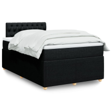 vidaXL fekete szövet rugós ágy matraccal 120 x 200 cm ágy és ágykellék