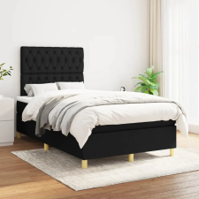 vidaXL fekete szövet rugós ágy matraccal 120 x 200 cm ágy és ágykellék