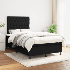 vidaXL fekete szövet rugós ágy matraccal 120 x 200 cm ágy és ágykellék