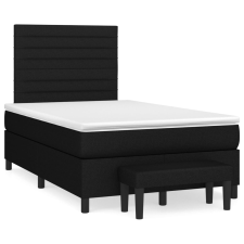 vidaXL fekete szövet rugós ágy matraccal 120 x 200 cm (3136663) ágy és ágykellék