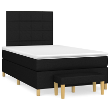 vidaXL fekete szövet rugós ágy matraccal 120 x 200 cm (3137143) ágy és ágykellék